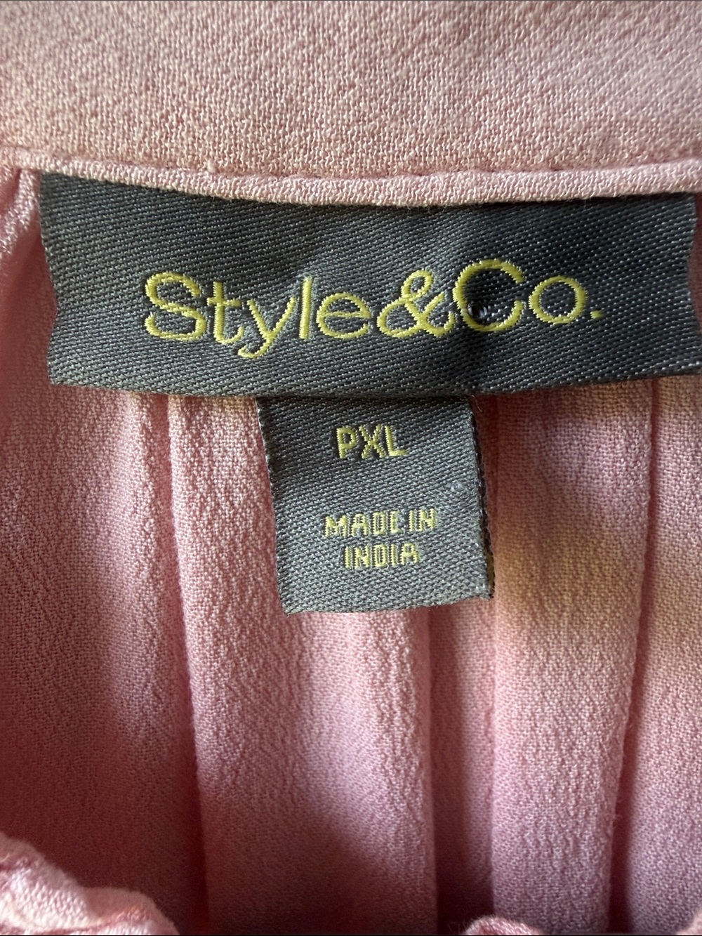 Style & Co  Pink Ruffle-Neck Button Down Blouse - Picture 2 of 5